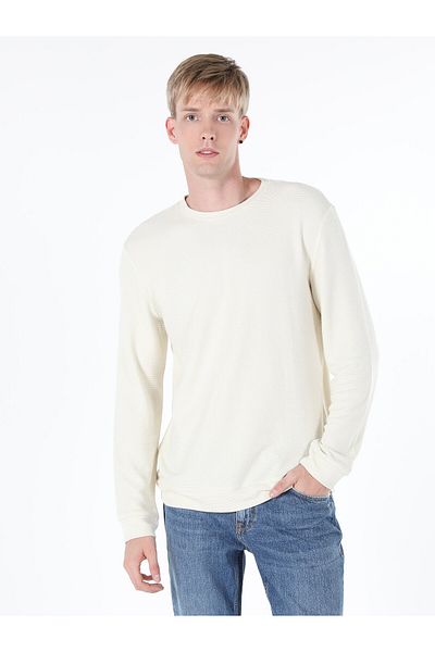 Colin's Tricou cu mânecă lungă pentru bărbați, bej, cu croială normală