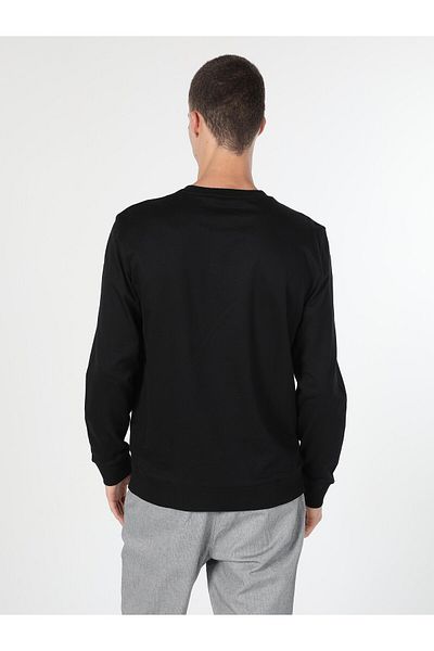 Colin's Black Regular Fit Printed Men's Sweatshirt - Cl 1060122