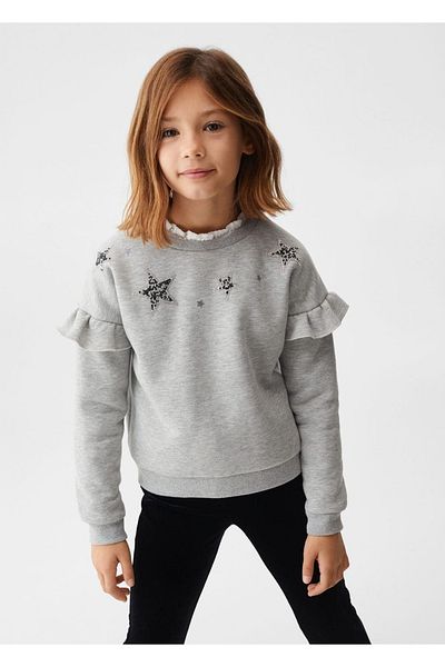 MANGO Kids Gemustertes Rüschen-Sweatshirt