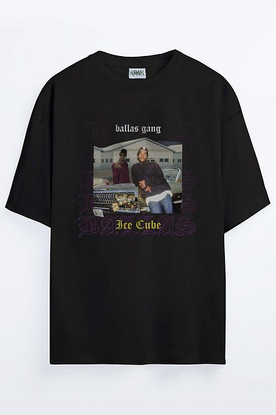 Grove Fashion Tricou oversize unisex cu imprimeu Ice Cube Gangsta Gta Vice City