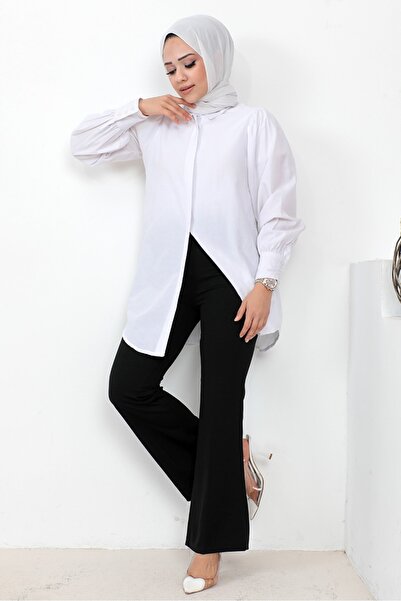 Bestenur Piyale Spanish Leg Trousers 653 - Black