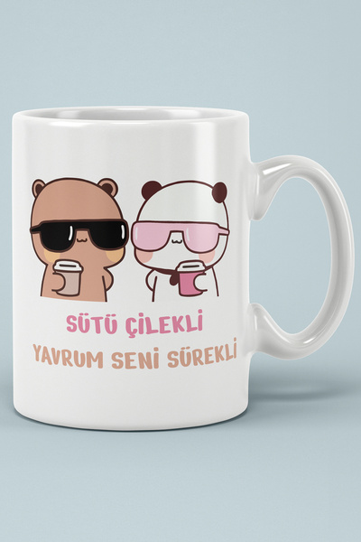 OYART&DESIGN كوب مطبوع عليه عبارة "حليب الفراولة" للأطفال الصغار