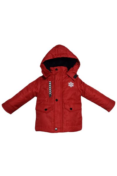 popchild Fur Inside Welsoft Lined, Hooded, Reflector Detailed, Boy's Slim Coat