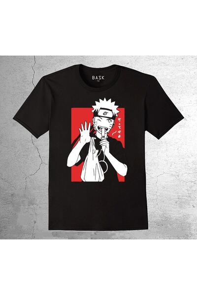 baskwear Детска тениска с аниме Наруто и Какаши - сладолед, японска тениска