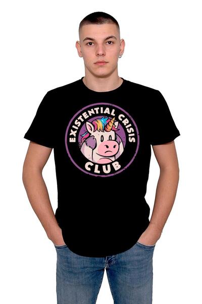 BIGROON Klub egzistencijalne krize Prase Jednorog Konj Majica Unisex T-shirt