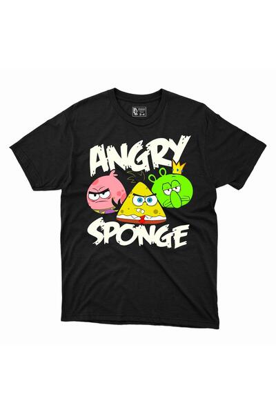 BIGROON Angry Sponge Sünger Bob Game Tişört Çocuk T-shirt