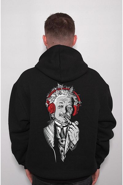 baskwear Унисекс суитшърт с качулка Albert Einstein PiPo - Слушай музика