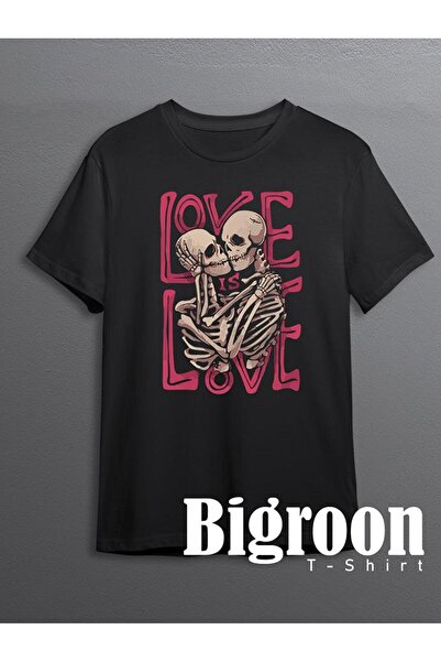 BIGROON Majica Skull Dry Head Love Unisex T-shirt