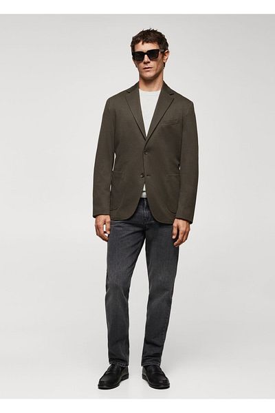 MANGO Man Slim-Fit Mini Woven Blazer Jacket