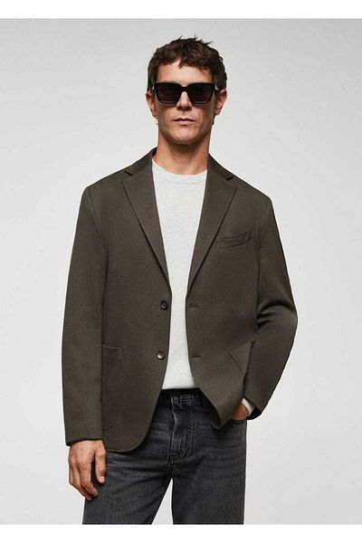 MANGO Man Slim-Fit Mini Woven Blazer Jacket