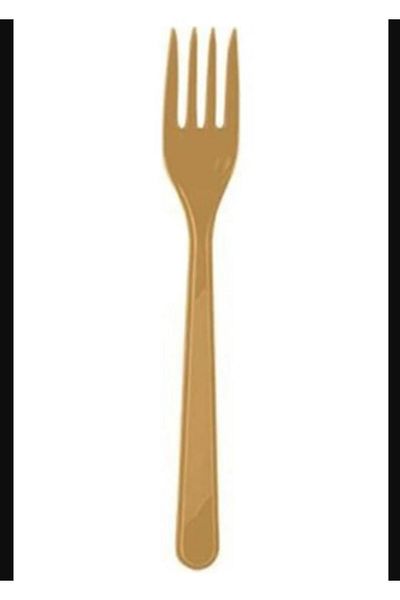 PartAntalya 25Pcs Gold Colorful Party Fork Plastic Disposable Fork