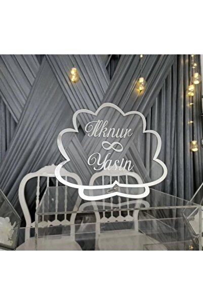 guluslazerkesim 27 CM EBATLI MERCAN DESENLİ ŞEFFAF PLEKSİ MASA İSİMLİĞİ SÖZ N...