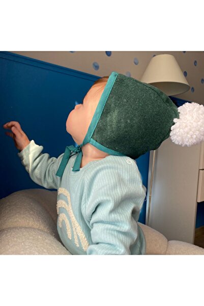 Little Ar Kids Ponponlu Pamuklu Kaşe Bebek Bonet Şapka-