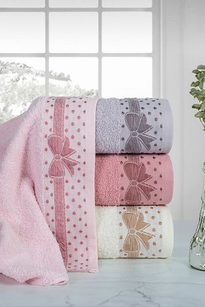 Mariva home Soft Jacquard 4 Pieces 50x90 Cm Hand & Face Towel Set