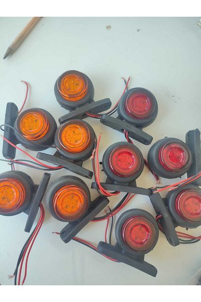BT LED 10pcs 6+6 LEDs mini chock LED (yellow - red) (truck TIR accessory dorse lamp) - 12/24 volt