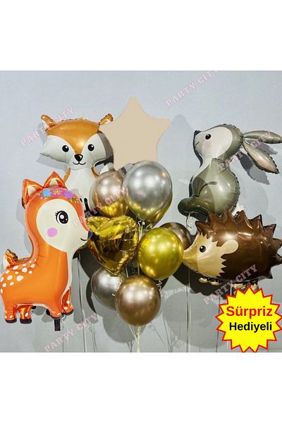 Party City Σετ μπαλόνι με φύλλο ζωάκια του δάσους; Σετ πάρτι γενεθλίων