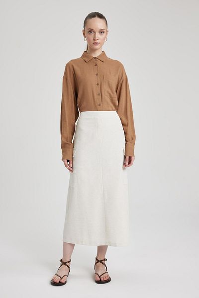 DeFacto Linen Maxi Skirt B1373ax23hs