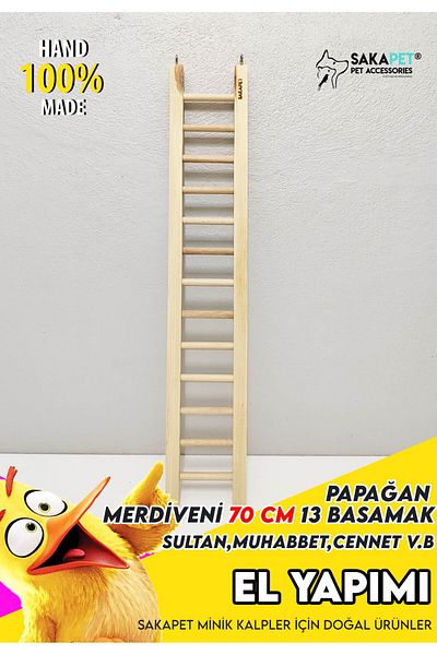 SAKAPET 70 Cm Sevda Parrot - Bird Ladder, Forpus Budgie Cockatiel