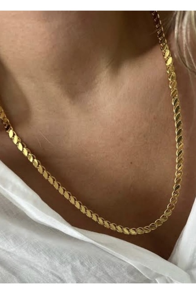 Chiaro Accessory Çelik gold arpa zincir kolye