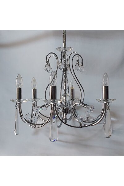 yıldırımavize Sultan Model Kristal 6'lı Krom Avize (TAM MONTAJLIDIR.)