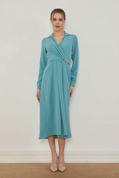 PAULMARK Buckle Detailed Dress