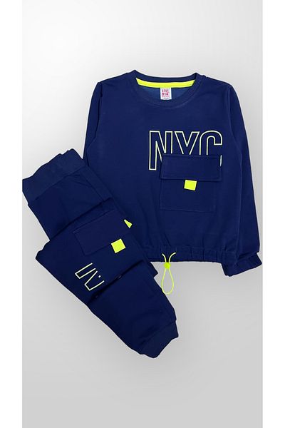 Cicitime Girl's Cotton Text Patterned Soft Textured High Quality Tracksuit Set