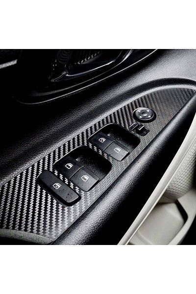 GRAFİCAR New Hyundai I20 interior compatible Trim Foil Covering Set/Glossy Carbon Black/Mirror with Folding Button/ELITE