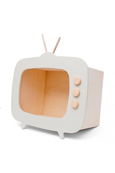 Ahşap Retro TV/ Gri