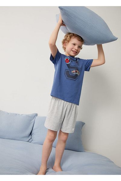 MANGO Kids Set de pijamale portocalii pentru copii