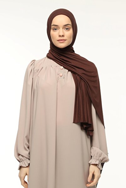 Altobeh Έτοιμο πρακτικό κουμπωτό πολυτελές βιολογικό απλό χτενισμένο σάλι σταυρωτής ευθυγράμμισης Bitter Brown