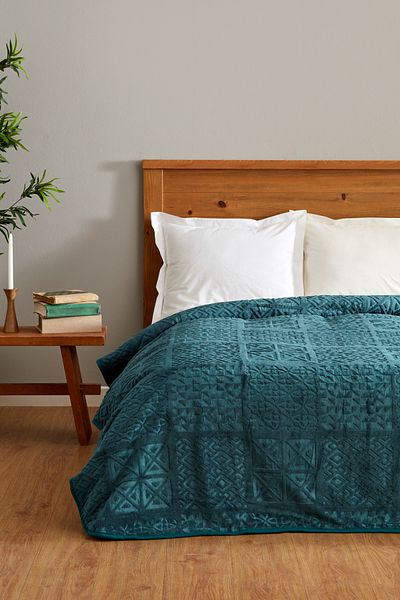 Karaca Home Blair Double Embos Blanket Petrol 200x220 Cm