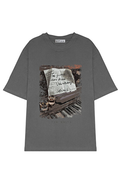 GreenMint للجنسين مقاس كبير توم وينتس-بيانو-جاز-موسيقى-شرب_OE1866