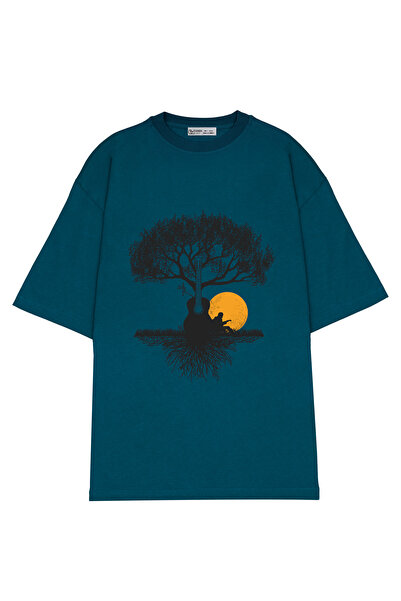 GreenMint صورة ظلية لشجرة الموسيقى كبيرة الحجم للجنسين_OE1630