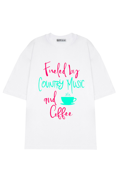 GreenMint مقاس كبير للجنسين مدفأ من موسيقى الريف ومغني القهوة Quote_OE1193