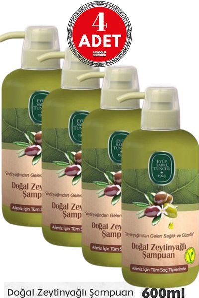 Eyüp Sabri Tuncer 600 Ml Natural Olive Oil Shampoo - 4 Pieces