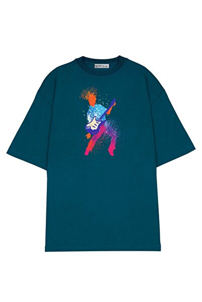 GreenMint للجنسين كبيرة الحجم مجردة الفن موسيقى الروك آند رول ملاحظة عازف الج...