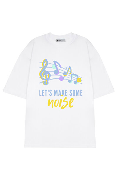 GreenMint تي شيرت للجنسين مقاس كبير باللونين الأزرق والأصفر للموسيقى والفرق P...