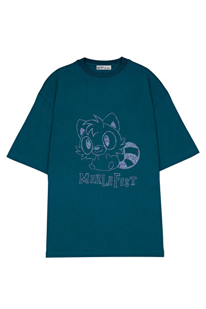 GreenMint تيشيرت مهرجان الموسيقى كبير الحجم للجنسين_OE1444