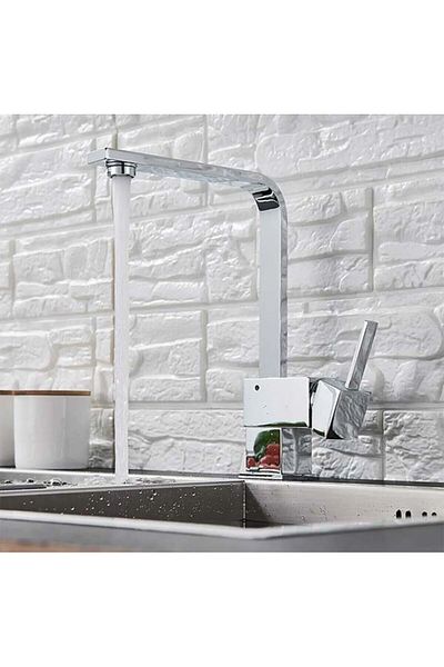 MOONSHOP Kiev Mix Swan Square Kitchen Sink Sink Faucet