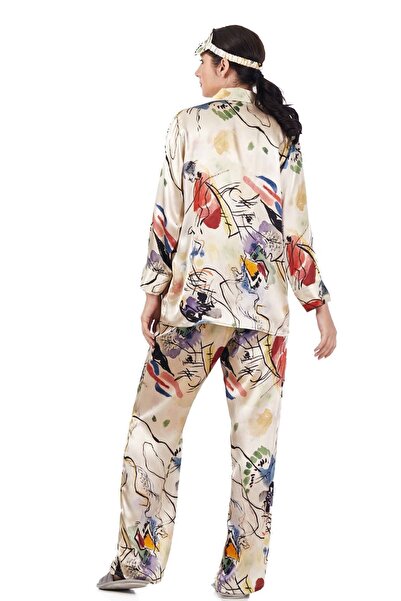 Nomads Felt Silk Shirt Trousers-Pajamas Set| Kandinsky Composition| Nomads Felt