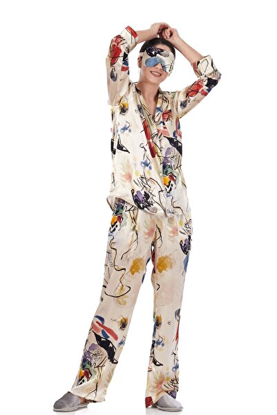 Nomads Felt Silk Shirt Trousers-Pajamas Set| Kandinsky Composition| Nomads Felt