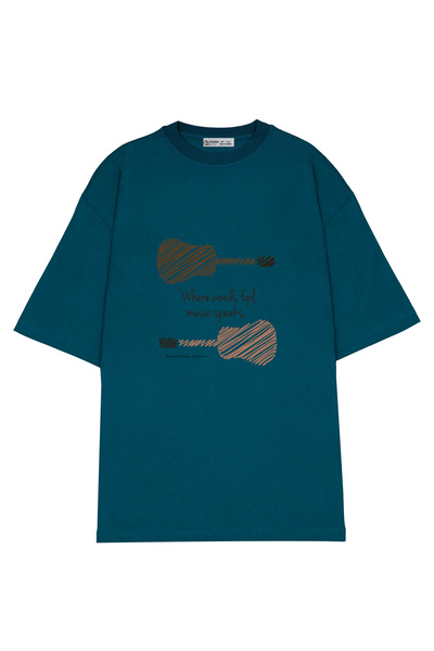 GreenMint جيتار كبير الحجم للجنسين مع اقتباس مشهور.حيث يكسر الكلمات، خطابات ا...