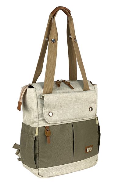 Stylo Platinum 2 In 1 Mother Baby Care Backpack and Shoulder Bag-beige