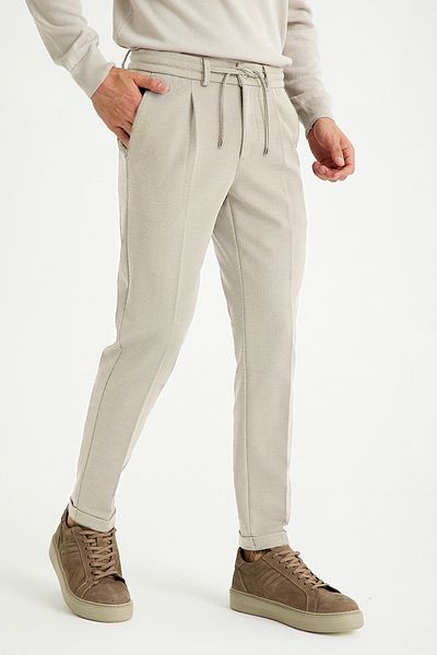 Just Like You Beige Men's Jogger Pants - Regular Fit and Elastic Waist
