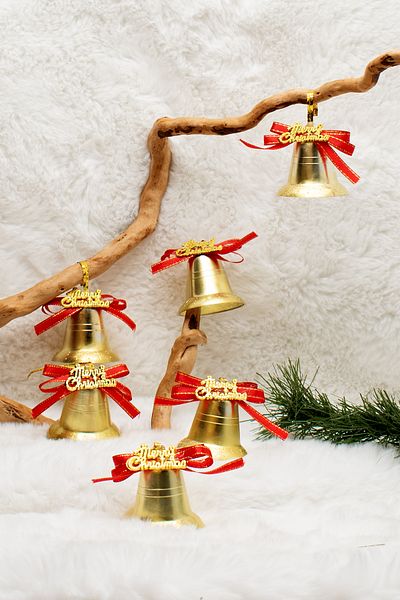 Waldern New Year 6-Piece Merry Christmas Bell Ornament 5cm