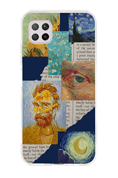 Magic Ring Huawei P40 Lite Uyumlu Vincent van Gogh Kolaj Desenli Şeffaf Telef...