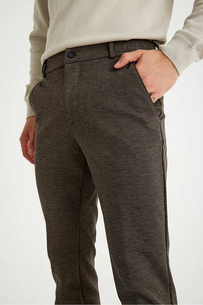 Just Like You Men's Slim Fit Brown Trousers - Side Pocket