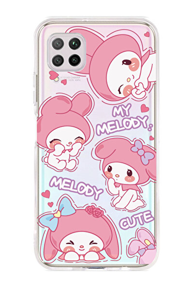 Magic Ring Huawei P40 Lite Uyumlu Melody Kuromi Desenli Şeffaf Telefon Kılıfı