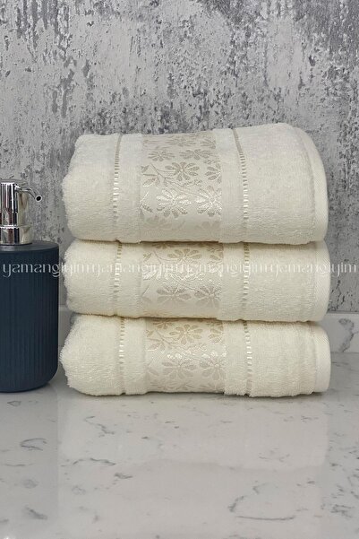 Özdilek Blossom Рушник для обличчя 3 штуки - кремовий