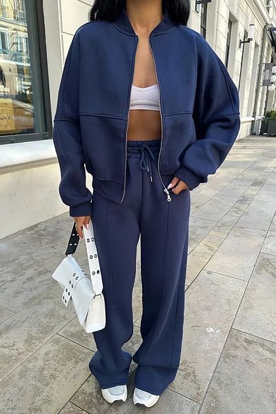 Neşeli Butik Γυναικεία φόρμα χειμερινής φόρμας 0022 - Navy